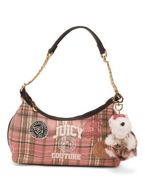 Juicy Couture Pink Plaid Shoulder Handbag
